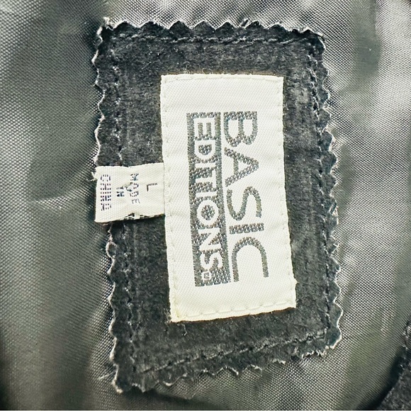 Vintage Basic Editions Genuine Leather Men’s Sz Large Black Button Down Vest - Picture 5 of 9